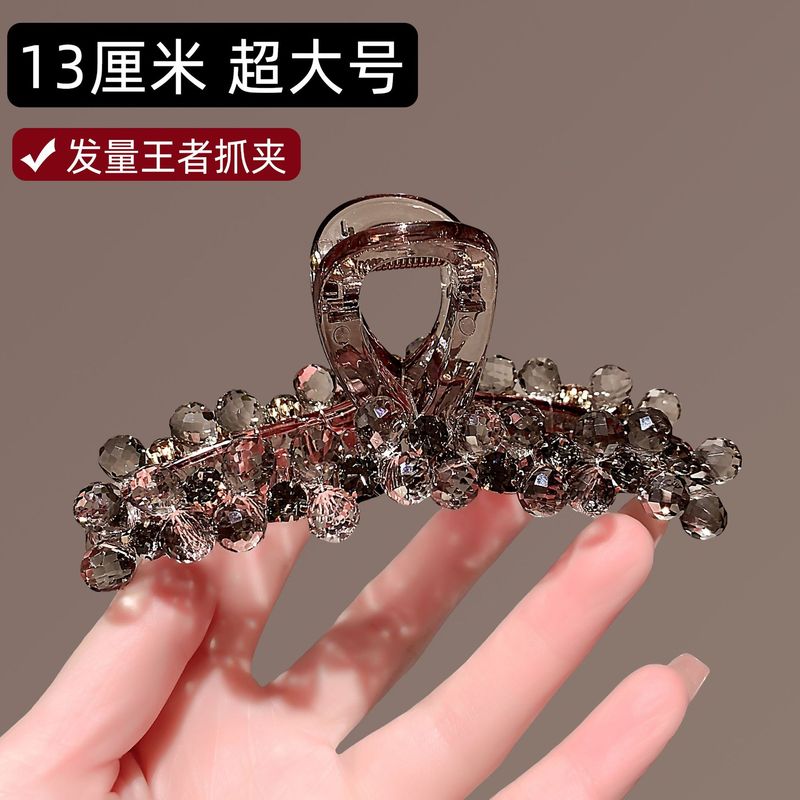 轻奢高端水晶大号抓夹鲨鱼夹女时尚百搭后脑勺盘发夹新款发抓头饰|undefined
