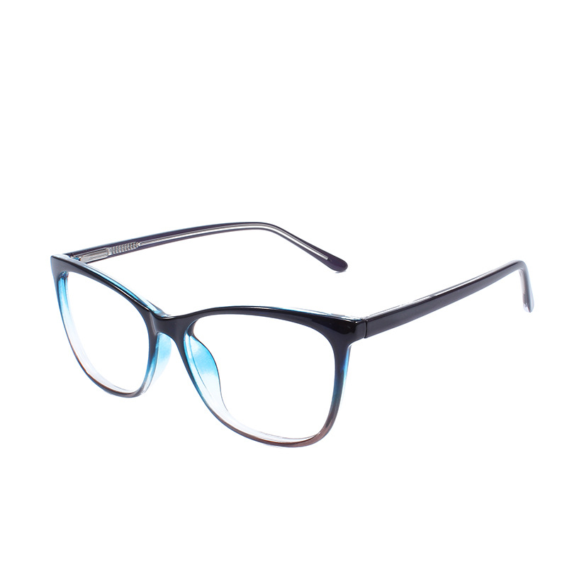 Two-color Gradient Myopia Glasses Frame Fashion Spring Leg Large Frame Blue Light Proof Flat Lens