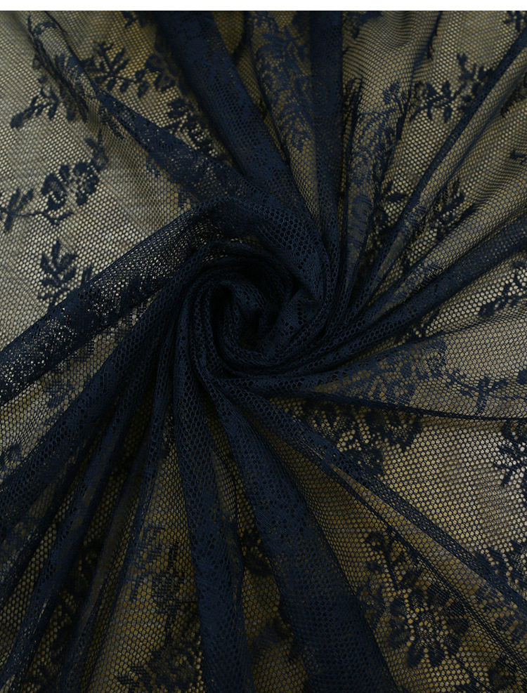 Retro light luxury warp lace black finished bedroom balcony live room decoration partition curtain window screen_voghion.com