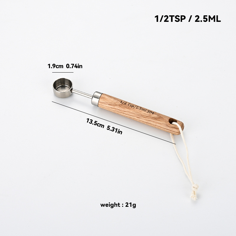 304 ステンレス鋼計量スプーン計量カップセット木製ハンドル計量カップ計量スプーン 4 点セットスケール付きゴールデン計量スプーン計量カップ 8 個|undefined