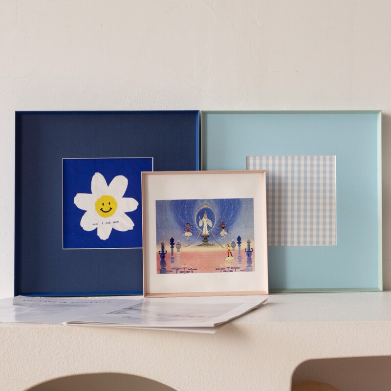 Creative metal photo frame, colorful A3 picture frame, square Bauhaus custom wall hanging, white wall decoration painting, aluminum alloy Creative metal photo frame, colorful A3 picture frame, square Bauhaus custom wall hanging, white wall decoration painting, aluminum alloy