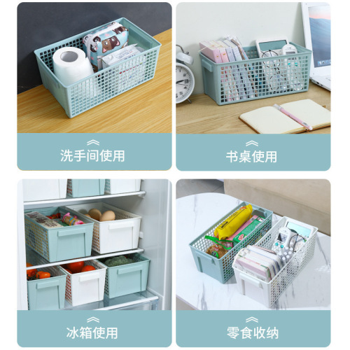 Rectangular ins snack storage basket Desktop thickened debris storage basket Hollow portable plastic frame storage rack