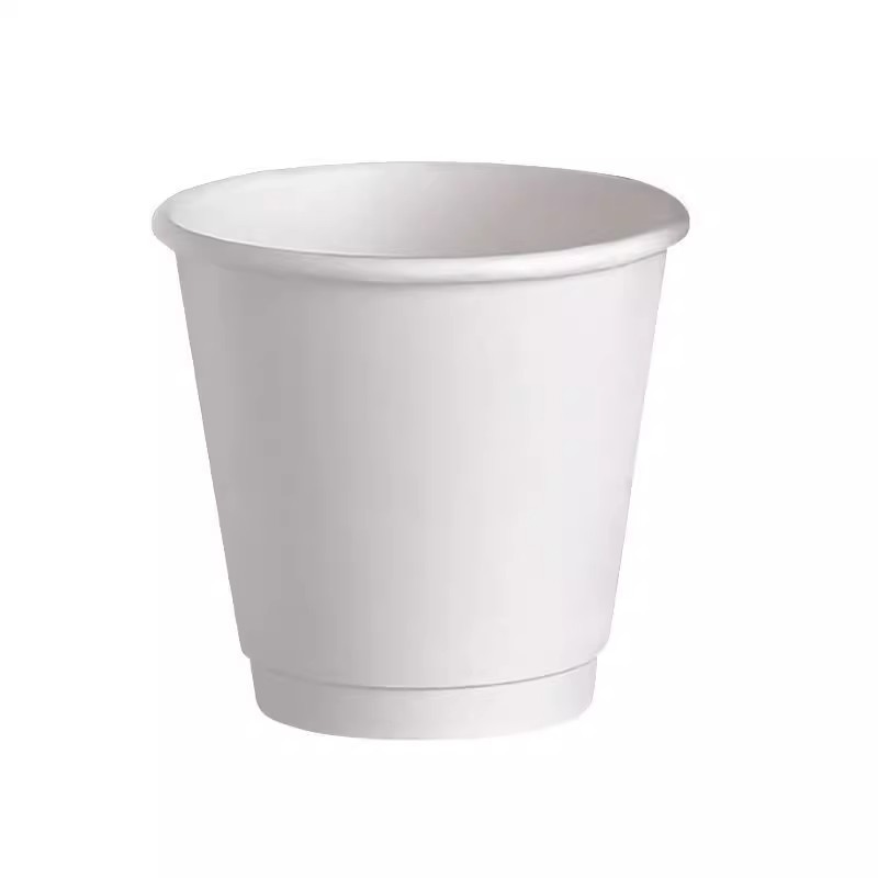 Taza de café desechable de doble capa con tapa, taza de té de leche caliente y fría, 90 calibre, taza de embalaje extra gruesa para llevar comercialmente