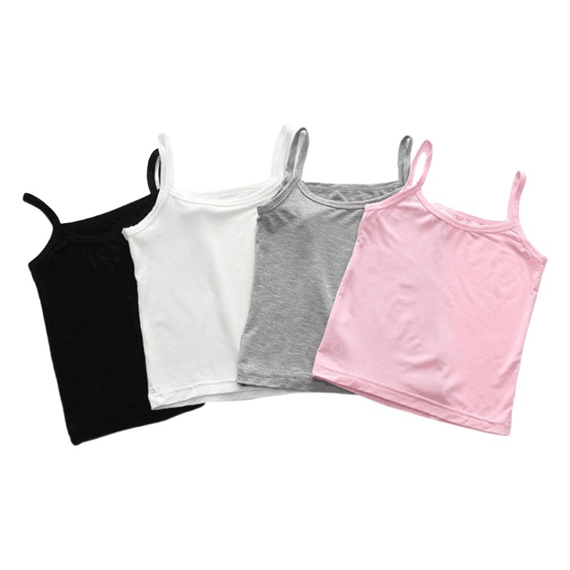 Summer Girls' Camisole Children's Solid Color Thread Baby's Top Baby Girl's Base Shirt Korean Children's Wear