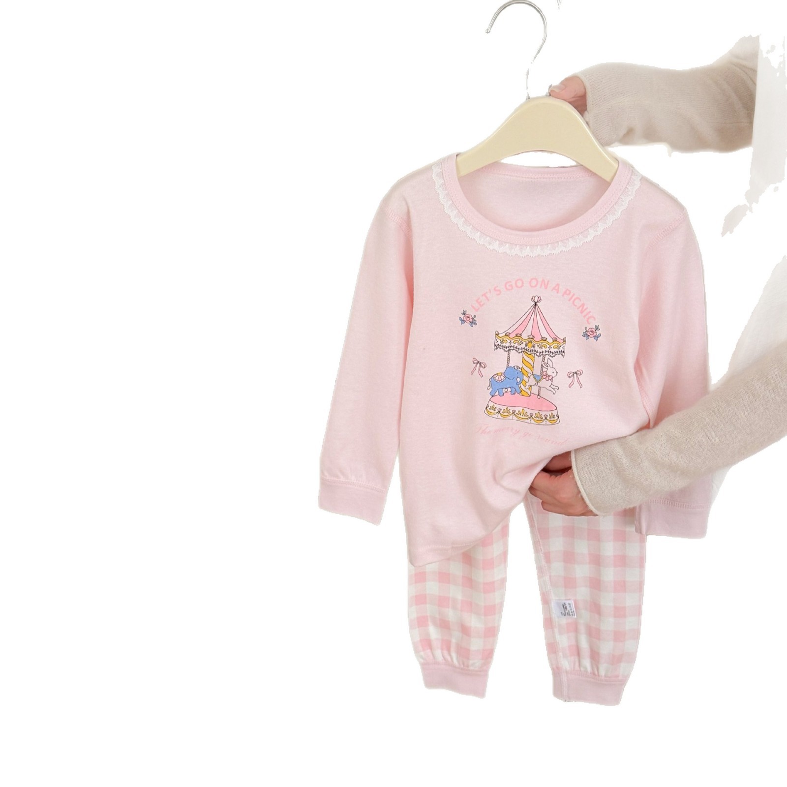 Pijama infantil de algodón para niños primavera y otoño mangas largas dibujos animados para niños pequeños lindos trajes de niñas chaqueta de otoño pantalones