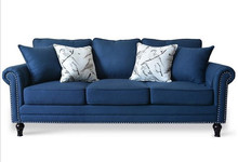 美式乡村布艺休闲沙发地中海蓝色时尚沙发客厅小户型整装沙发
