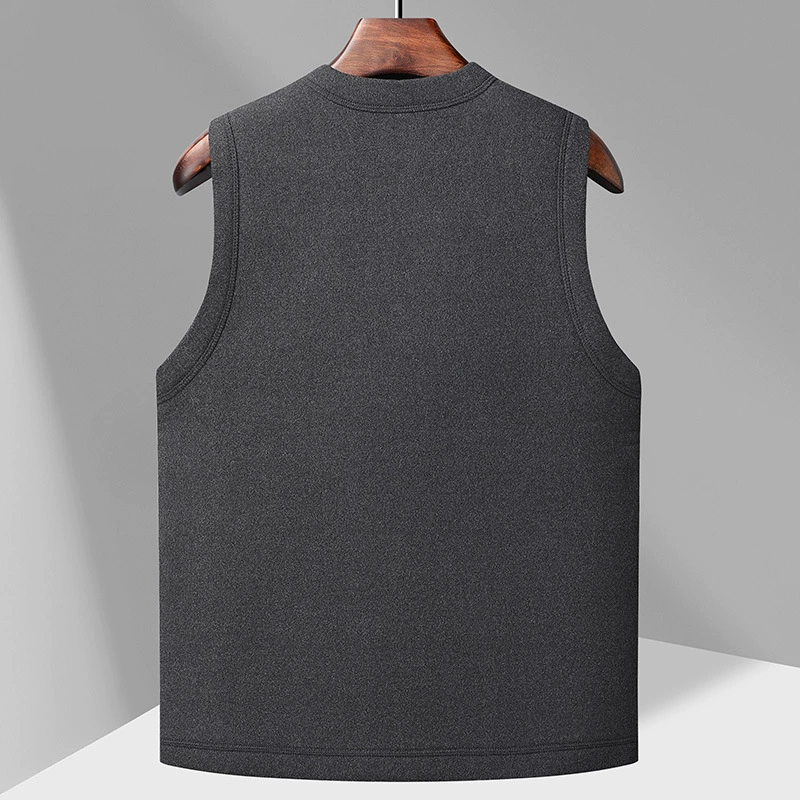 Warm demi-season vest, down jacket, for middle age, increased thickness