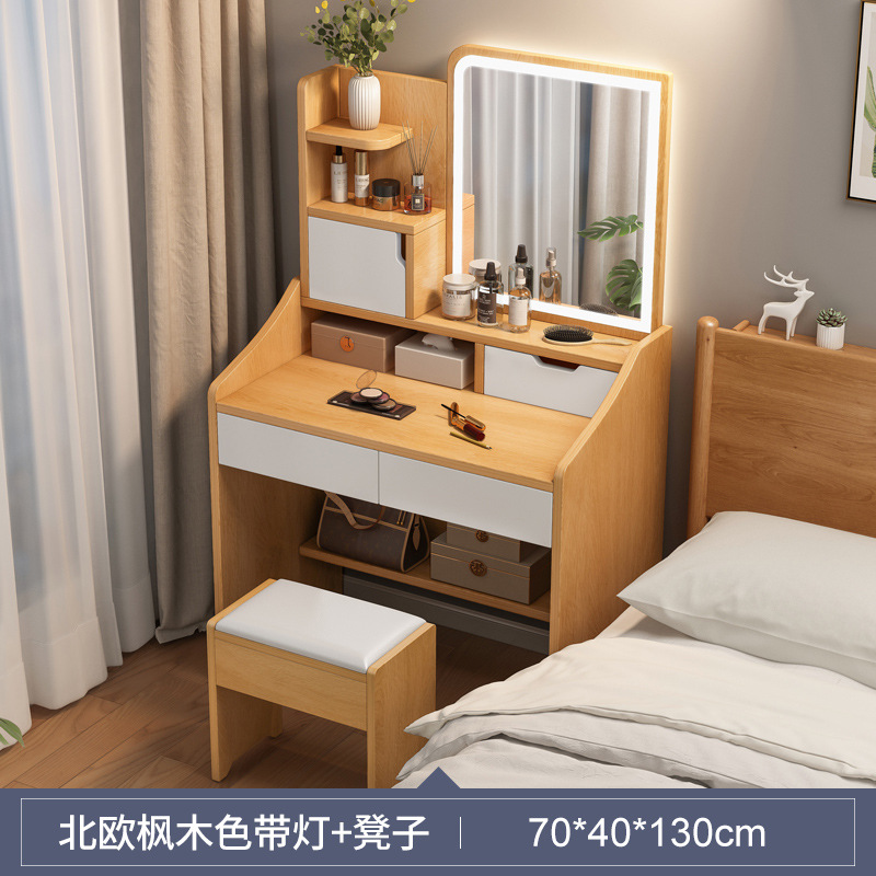 Tocador dormitorio simple moderna pequeña mesa de maquillaje espejo gabinete de maquillaje nuevo apartamento pequeño dormitorio principal mesita de noche mesa de maquillaje