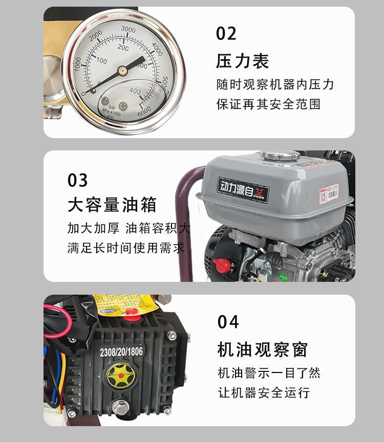 Zongshen Gasoline High-Pressure Cleaning Machine, Commercial High-Power Diesel Car Washing Machine, a Powerful Tool for Washing Cars at Construction Sites, Property Management, and Farms