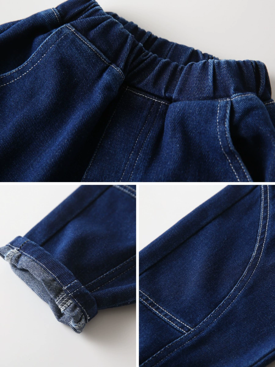 Джинсы для мальчиков, классические детские индийские/индиго? trousers, Korean style