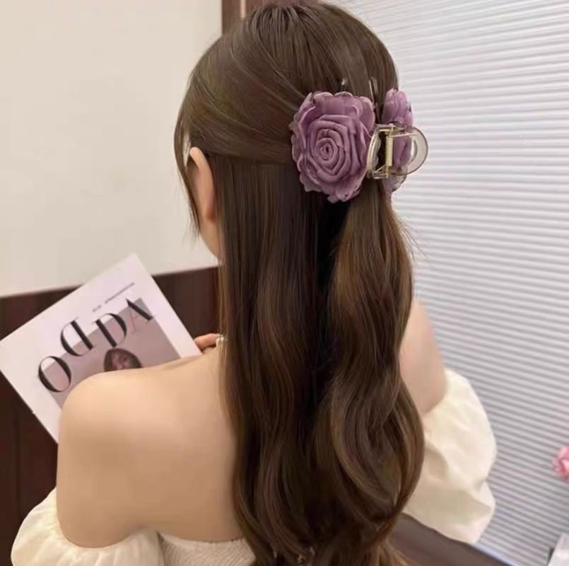 Satín de alta sensación, arco negro grande, clip de tiburón, toque de cabeza, clip de nube, clip de agarre, clip de cabello, tarjeta de cabello de mujer