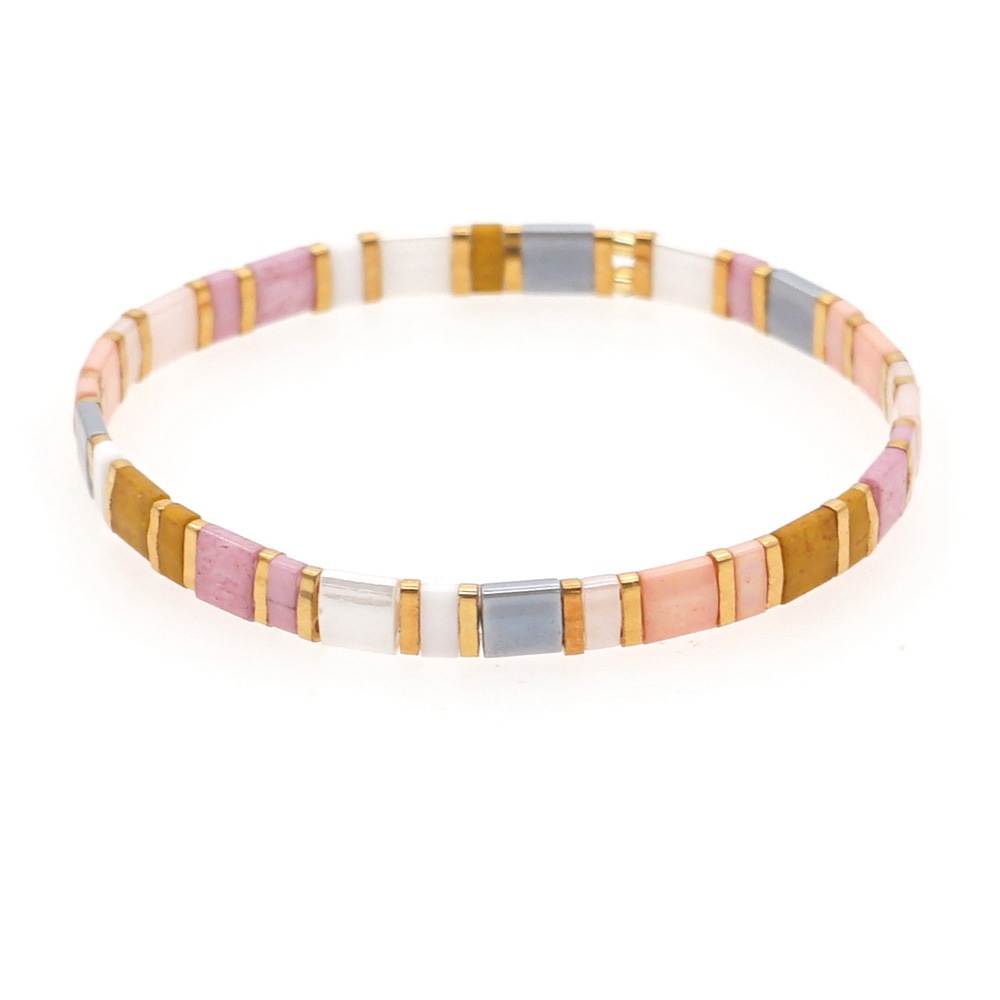 Bohemian Letter Square Glass Beaded Bracelets