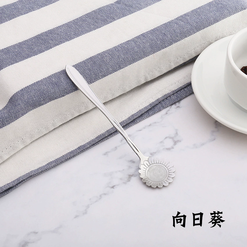 Смесительная ложка (Bicheng) флоральная нержавеющая сталь, короткая ручка, подарок на день рождения