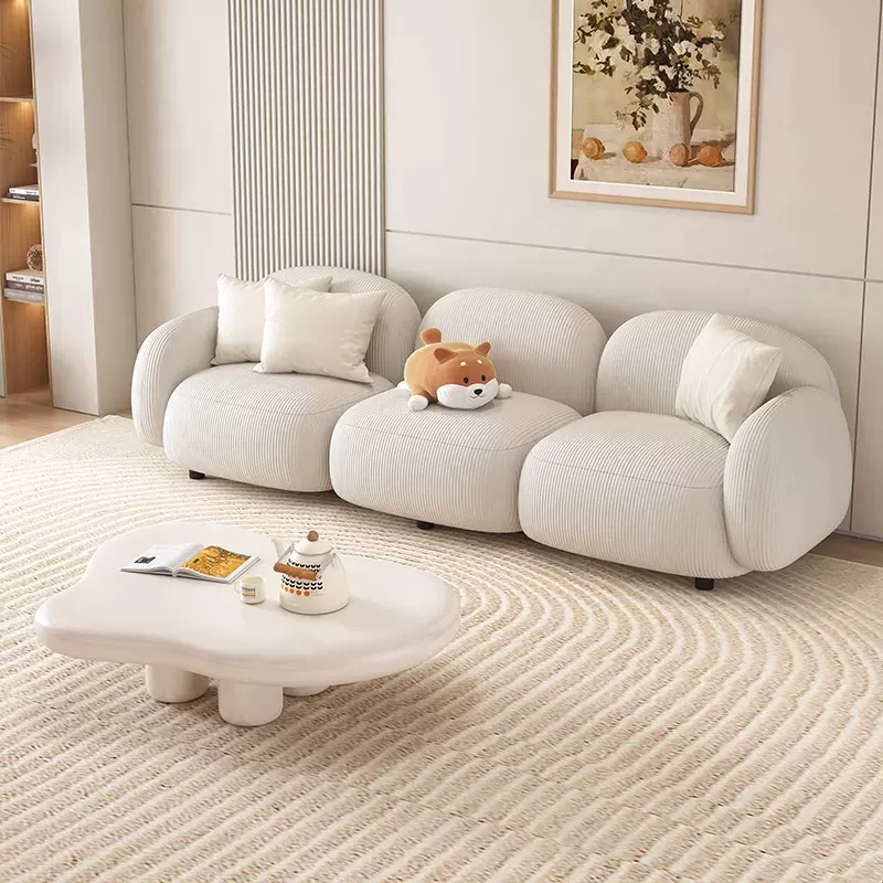 意式极简单椅沙发客厅家用接待休闲椅复古布艺靠背久坐懒人沙发椅