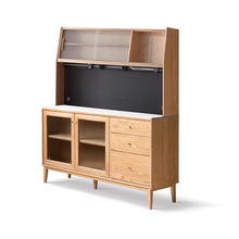 舜伊家具实木岩板餐边柜家用靠墙边柜洞洞板茶水柜餐厅收纳柜子