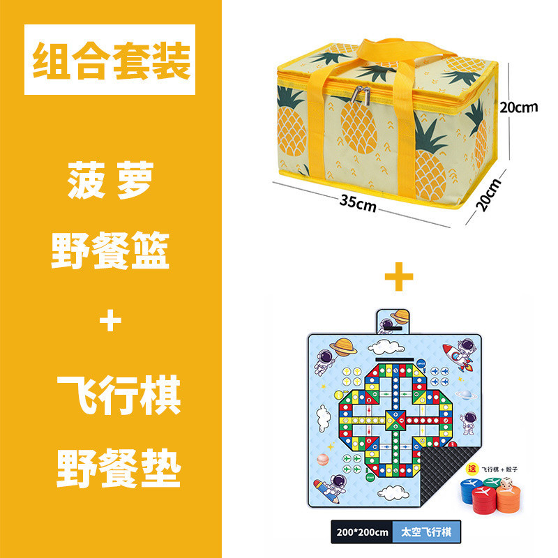 [조합] 플라잉 체스 피크닉 매트 + 파인애플 피크닉 가방