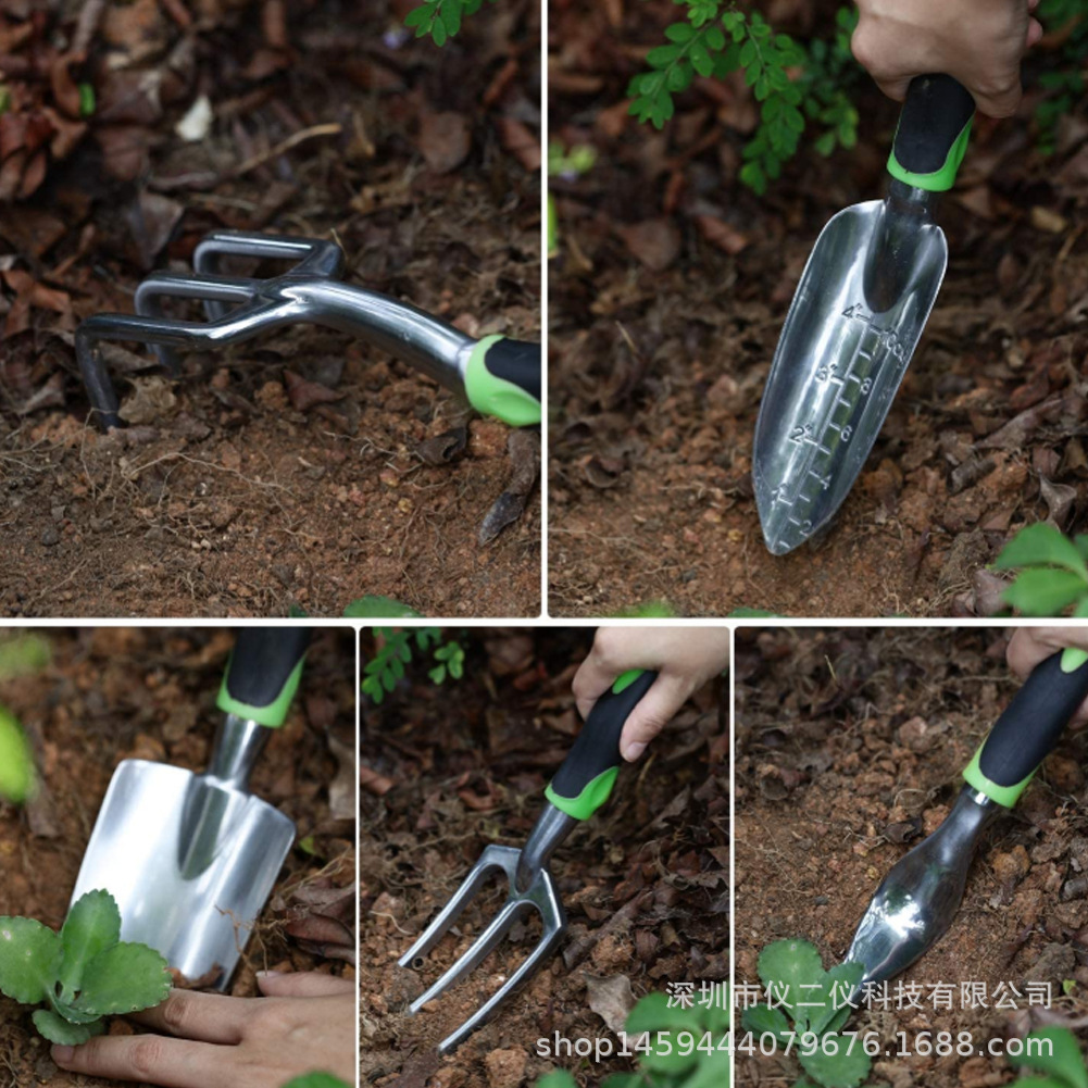 园艺五件套工具栽养花种菜种花多肉家用花铲铁铲铁锹锄头小铲子