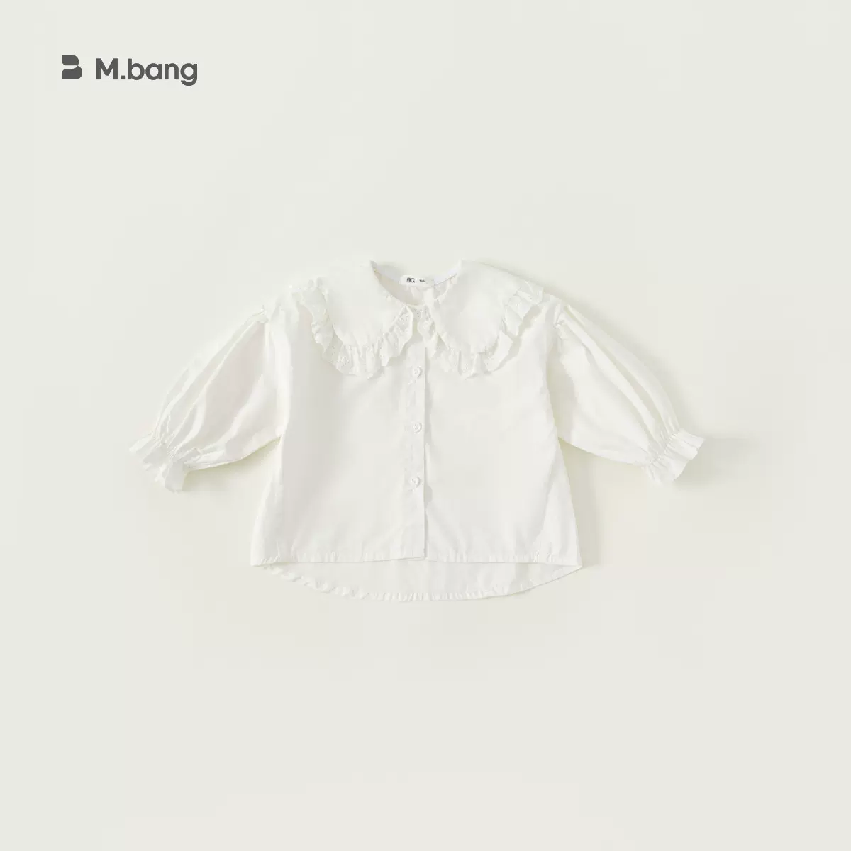 邦选童装儿童衬衫韩版花边领女孩上衣2025小童衬衣女童白衬衫