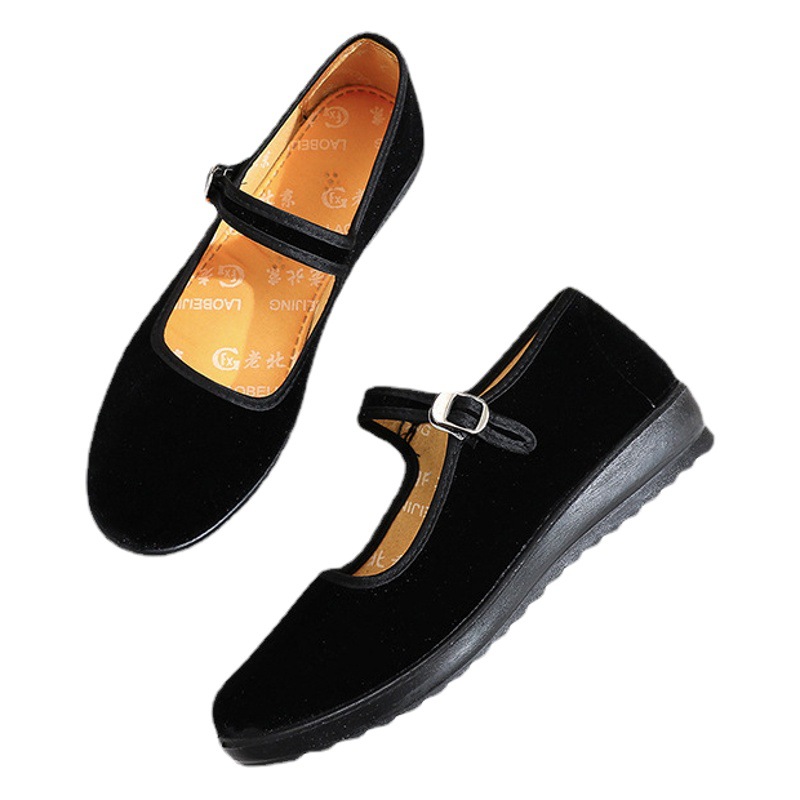 Old Beijing Cloth Shoes for Women, New Cross-Border Polyurethane Hanfu Shoes, Wholesale from Market Stalls, Shoes for Middle-Aged and Elderly, Factory Wholesale