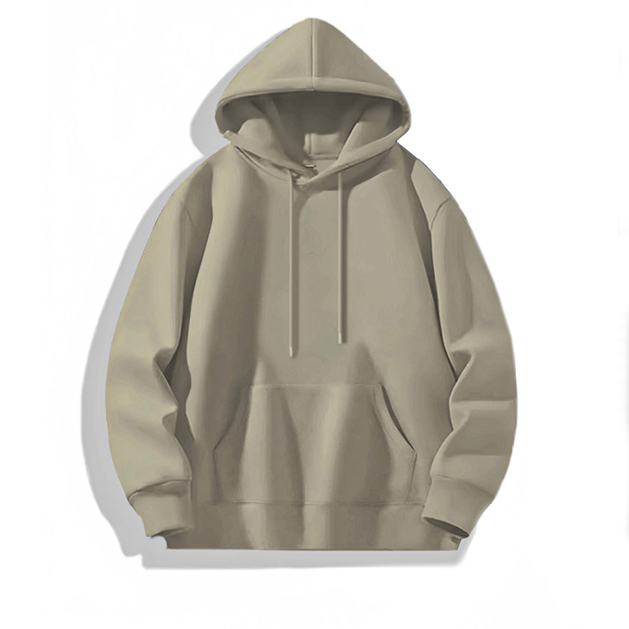 Sudadera con capucha unisex de color sólido, de peso pesado, holgada y moderna, versátil para primavera y otoño._voghion.com