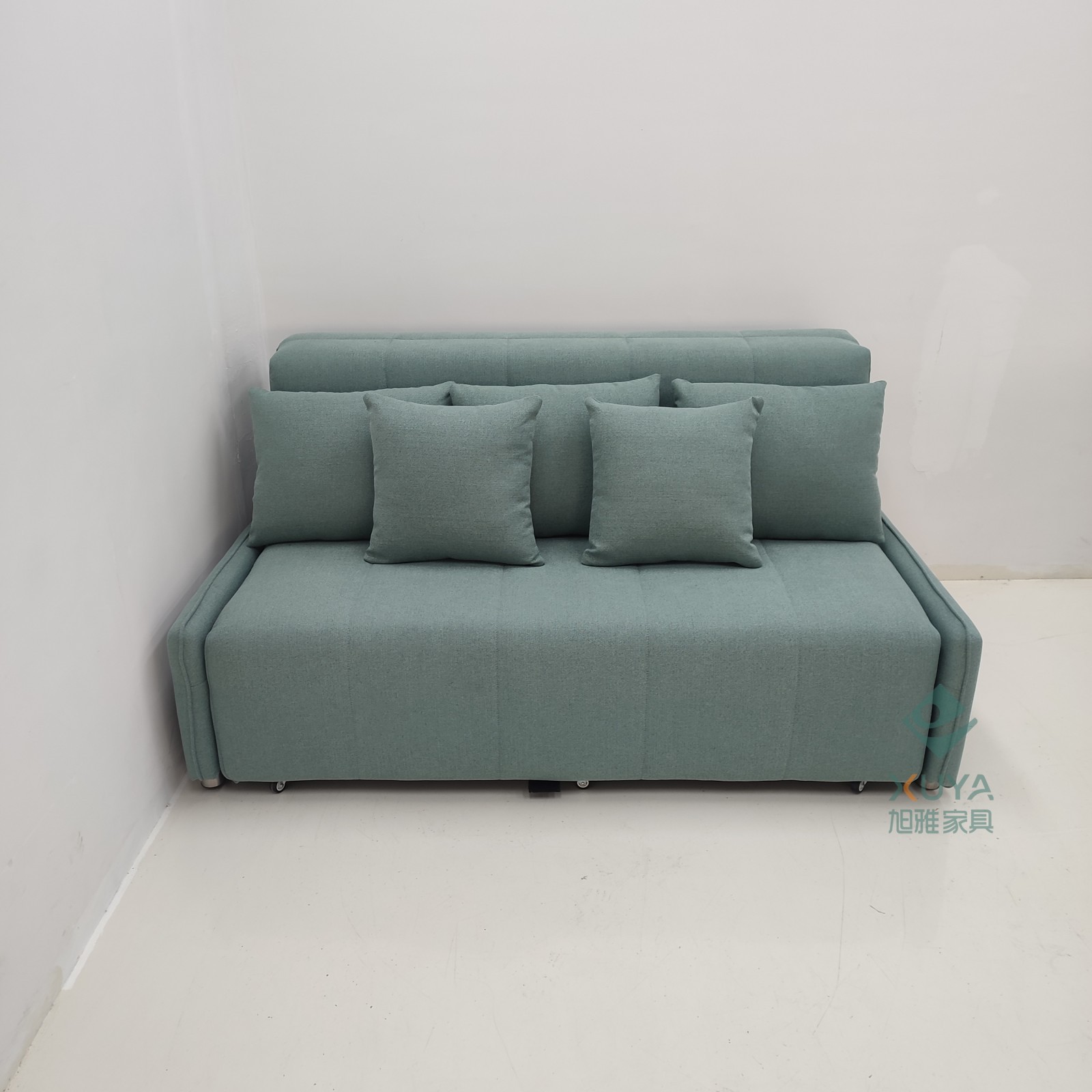 Sofá multifuncional gris oscuro pequeño tipo cama de algodón lino sin reposabrazos sofá de doble uso de la sala de estar