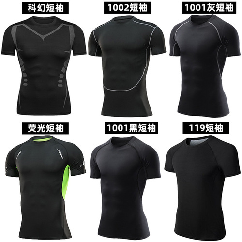 Men's Tight, Sweat-Absorbent, High-Elastic Fitness Wear: Basketball, Running, and Training T-Shirt—Perfect as a Base Layer or Sports Top