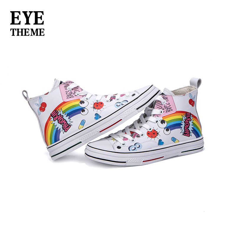 EYETHEME zapatos planos de alta calidad de impresión de cuero de moda zapatos de marca de moda de nicho de moda A131#