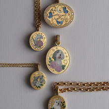 跨境彩绘钛钢蝴蝶蛇蜻蜓天鹅石榴椭圆镶钻项链时尚轻奢爱心锁骨链