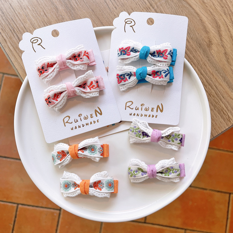 Kid's Cute Flower Bow Knot Cloth Hair Clip display picture 8