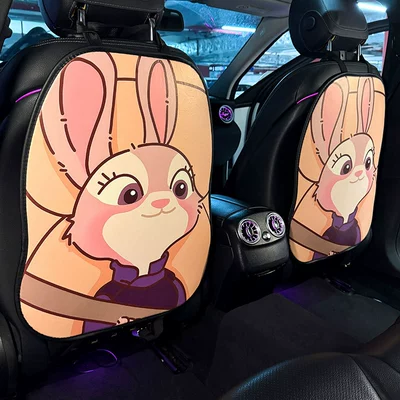 Zootopia Car Anti-Kick Pad Universal Rear Seat Backrest Anti-Dirt Protective Pad Car Rear Seat Protection Pad (Chair back anti-kick pad) - judy-hopps-long-anti-kick-mat-2-pieces