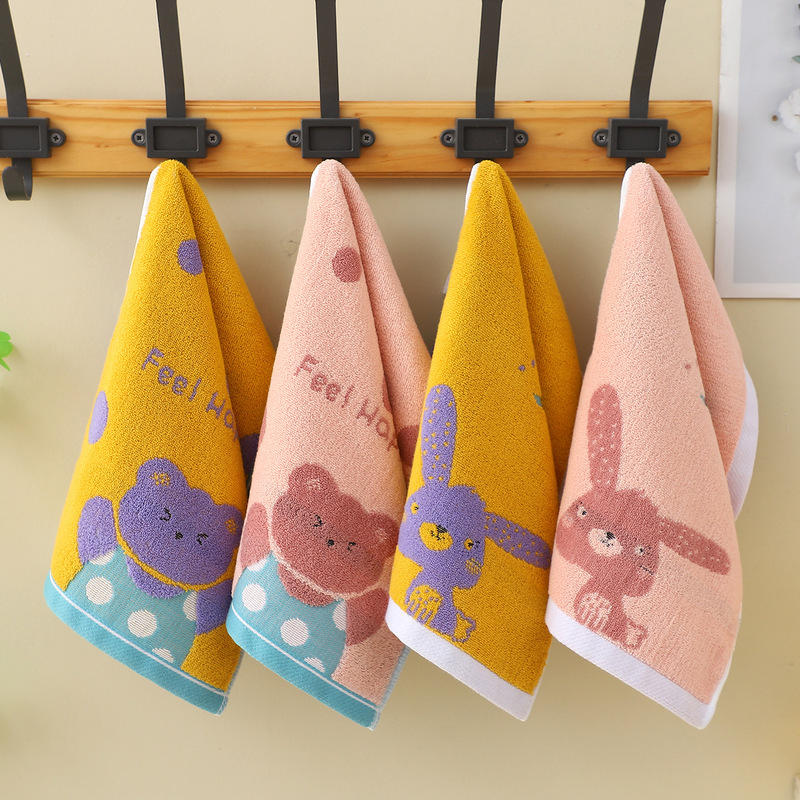 Pure Cotton Kidsren's Towel 25*50 Cartoon Cute Thickeneded Small Towel High Quality Kidsren's Hand and Face Towel