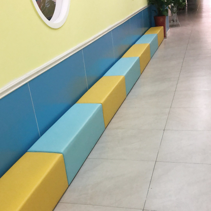 Wholesale preschool kindergarten soft combination long bench fence children square bench sofa bench set available