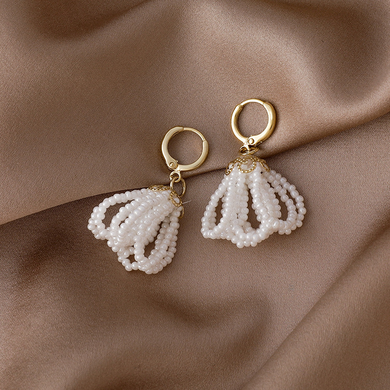 Pearl Tassel Earrings display picture 3