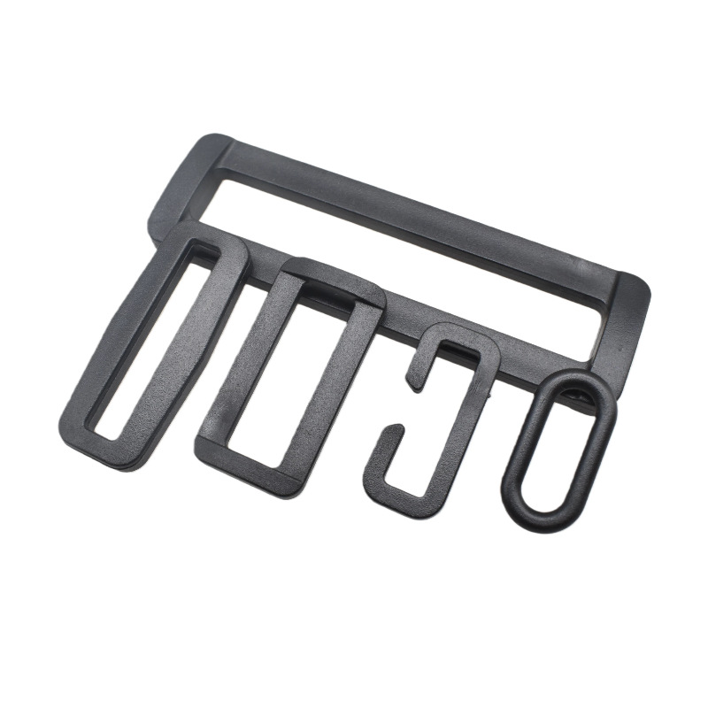 Accesorios de bolsas instantáneas de plástico hebilla de día ajustable en blanco y negro botón cuadrado ajustable de plástico accesorios de botón trasero