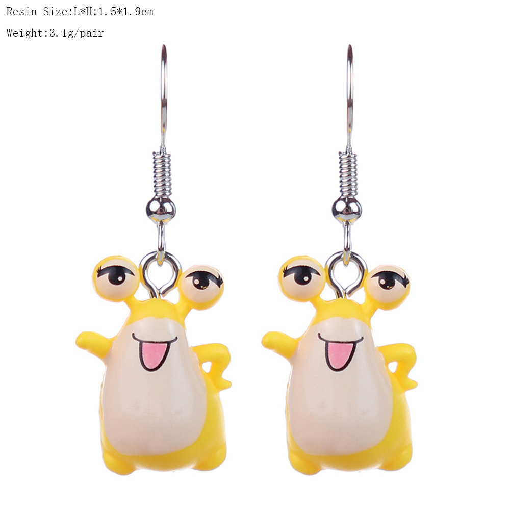 Cartoon Style Frog Plastic Resin Women's Earrings display picture 2