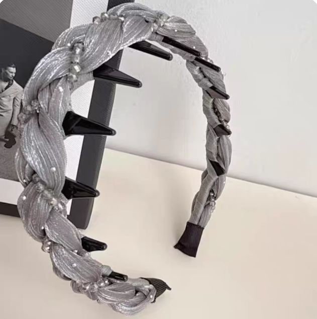 # 107 gray sparkling diamond juan sha wavy hairband