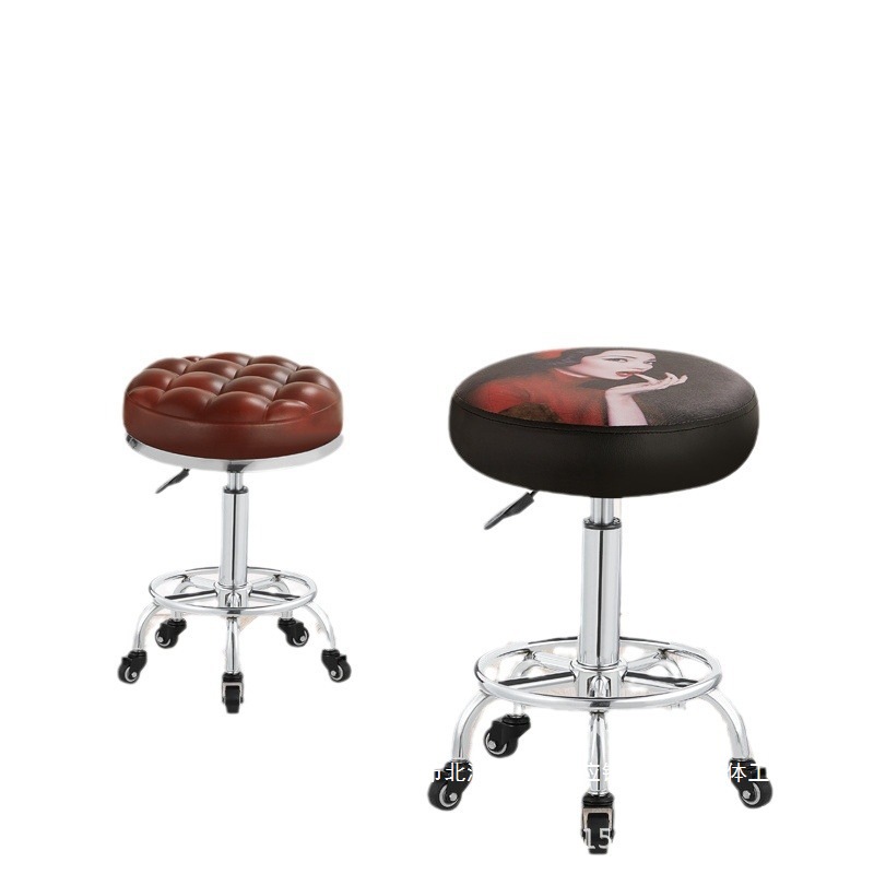 Fábrica directa taburetes de belleza elevación rotativa taburetes de carpintería taburetes redondos barbería silla polea manicuría salón de belleza image 5