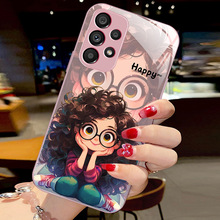 卷发女孩适用三星S30手机壳卡通S25可爱Pro爆炸头S24搞怪Plus趣味