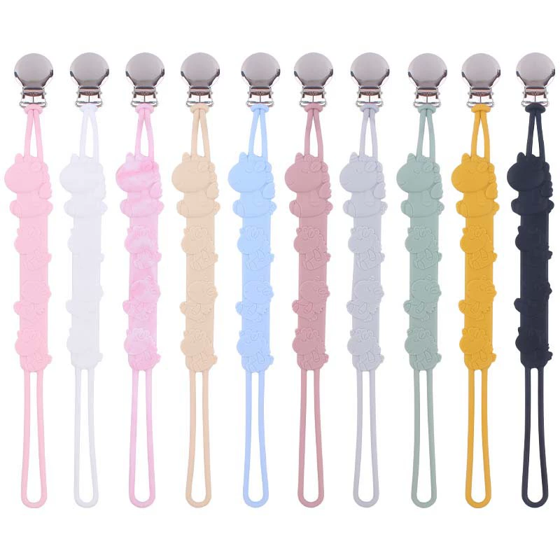 Новые детские товары круглый железный зажим для соски, чтобы утешить мягкую силиконовую цепочку для соски с единорогом, предотвращающую падение цепи