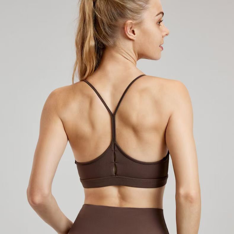 Nuevo deportes running yoga ropa interior chaleco mujer fija cojín de pecho cinturón de hombro delgado cinturón de belleza ligero transpirable fitness