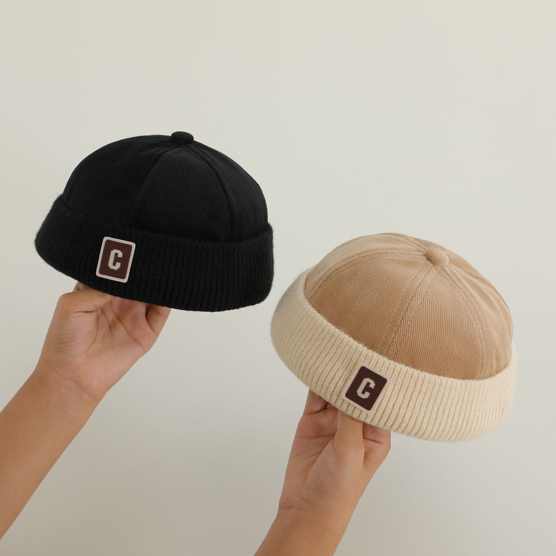 Otoño y invierno nuevo sombrero de piel de ciervo, sombrero de piel de ciervo, sombrero japonés para niños y niñas, sombrero de piel de melón, moda