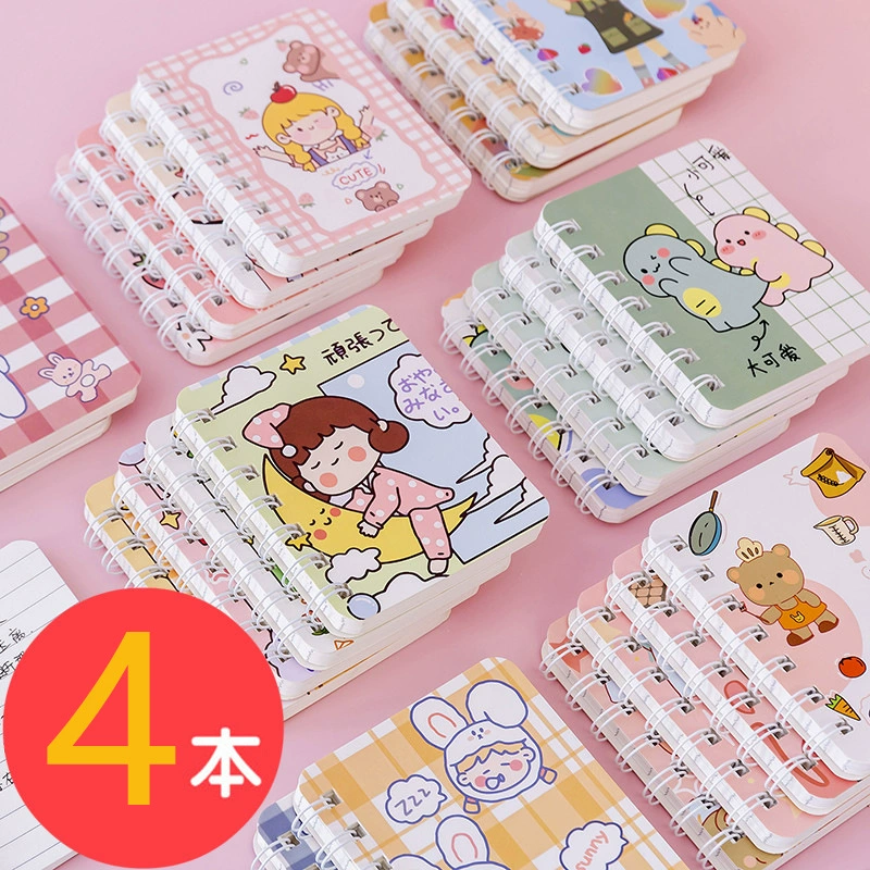 Милый блокнот А7 на спирали, ученический блокнот, детские канцелярские товары, подарок на праздник, мини-блокнот с мультяшным дизайном, карманный блокнот