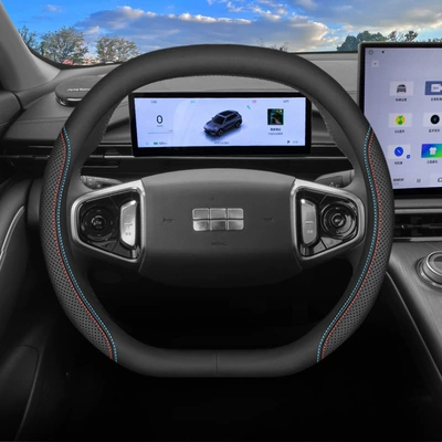 E8 car interior ultra-thin handle — Steering wheel cover - double-d-type-two-color-line-other