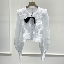 2023秋季新款法式白色衬衫女小众设计感衬衣高级感宽松长袖上衣