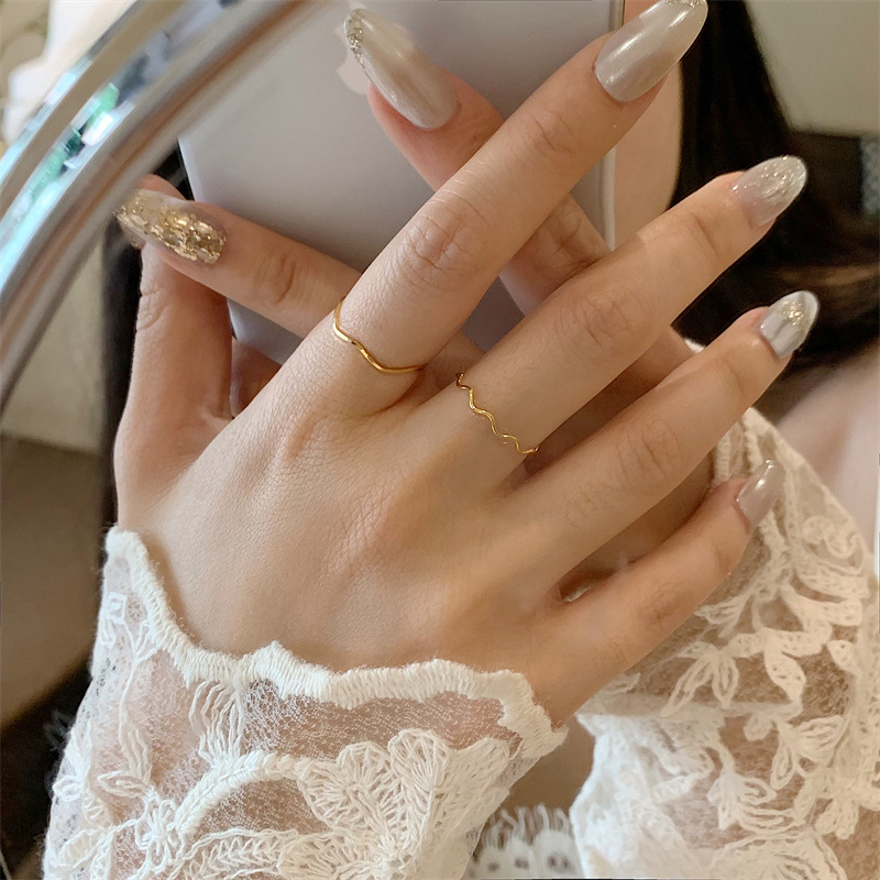 5, 9 Ring Size Lady Simple Style Commute Geometric Stainless Steel Rings