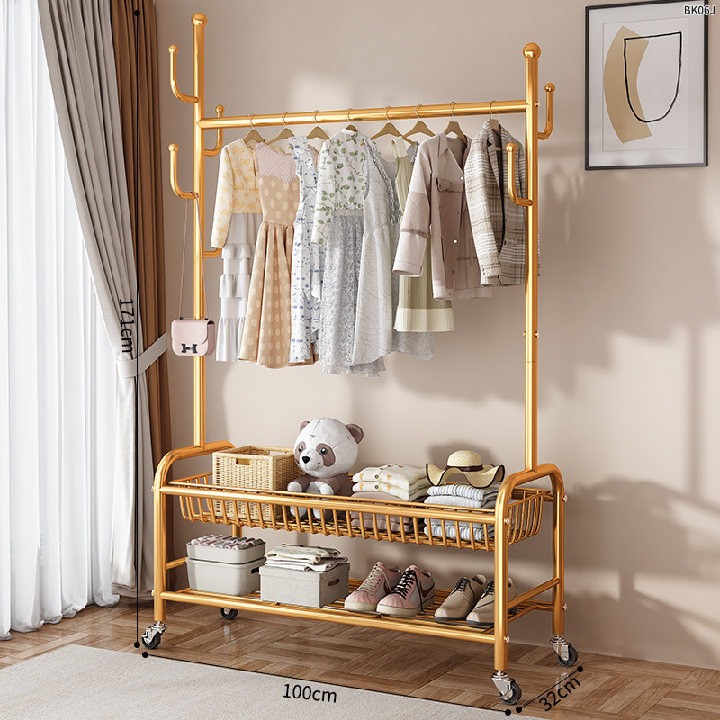 Percha de secado piso dormitorio balcón doméstico colgar ropa percha de sombrero plegable simple interior móvil barra de secado de ropa