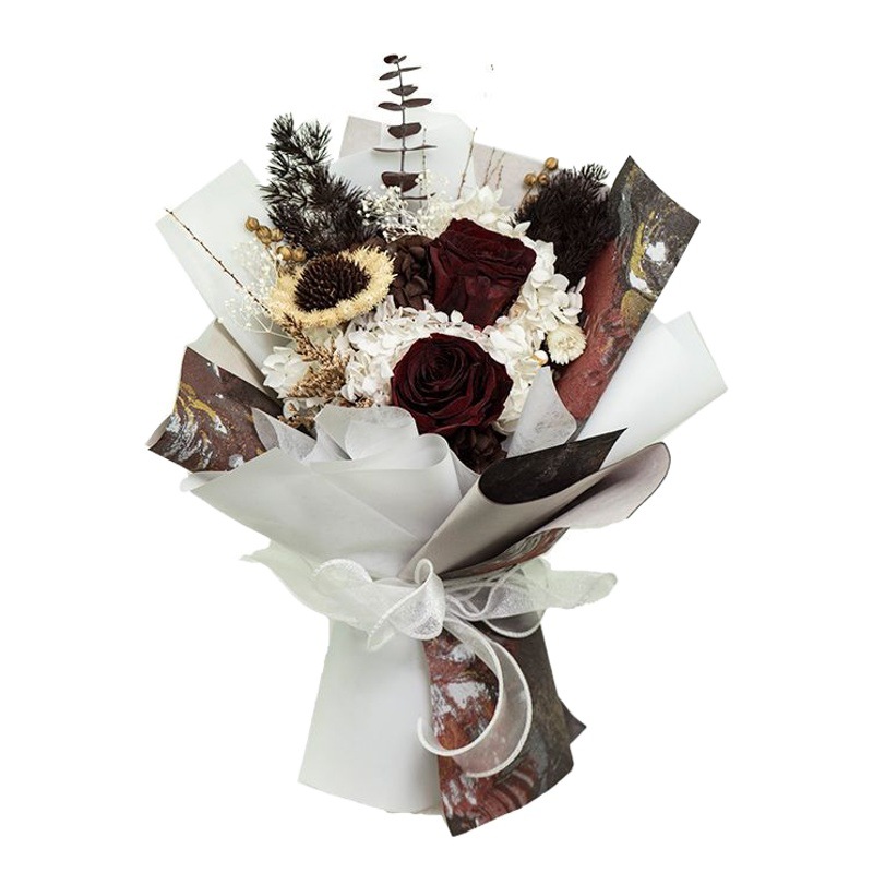 Ramo de rosas preservadas, producto terminado, decoración, regalo de San Valentín para novia, regalo de cumpleaños de alta gama, ramo de flores preservadas hecho a mano