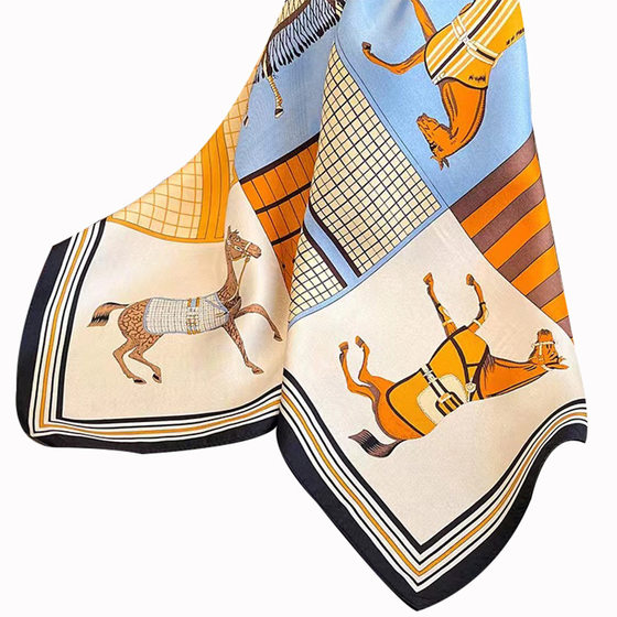 New 70 Small Square Scarf Printed Silk Scarf Square Scarf High-grade All-match Silk Scarf Women's Satin Scarf Shawl