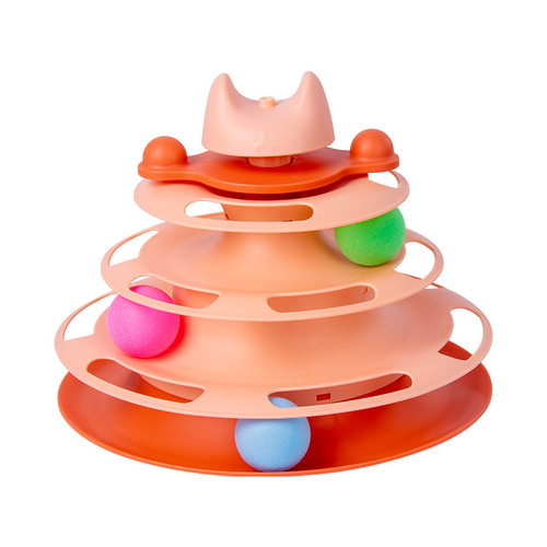 Pet supplies wholesale new track ball self-entertaining smart cat toy four-layer cat playground cat turntable