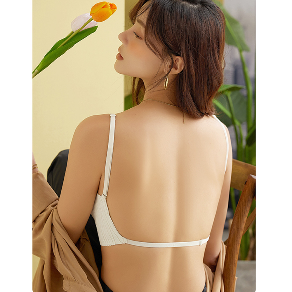 Oreja de trigo sin espalda grande sin espalda ropa interior de las mujeres anti-flacidez pequeño pecho apoyo sexy Correa belleza espalda sujetador